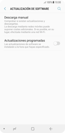 Pulsa Descarga manual. Si hay una versión de software nueva disponible, aparecerá ahora en la pantalla. Sigue las indicaciones de la pantalla para actualizar el software del teléfono. Pulsa Descarga manual. Si hay una versión de software nueva disponible, aparecerá ahora en la pantalla. Sigue las indicaciones de la pantalla para actualizar el software del teléfono.