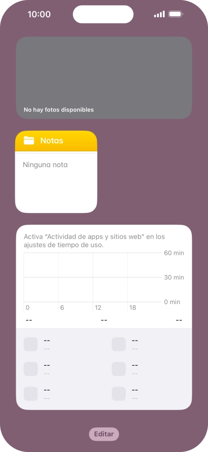 Pulsa el grupo de widgets deseado durante unos instantes. Pulsa el grupo de widgets deseado durante unos instantes.