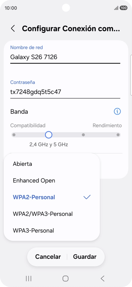 Pulsa WPA3-Personal para proteger la conexión wifi con una contraseña. Pulsa WPA3-Personal para proteger la conexión wifi con una contraseña.