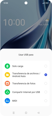 Pulsa Transferencia de archivos / Android Auto. Pulsa Transferencia de archivos / Android Auto.