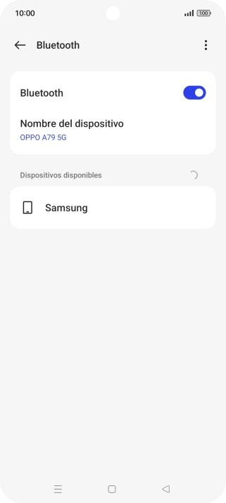 Pulsa el dispositivo Bluetooth deseado y sigue las indicaciones de la pantalla para vincular el dispositivo al teléfono. Pulsa el dispositivo Bluetooth deseado y sigue las indicaciones de la pantalla para vincular el dispositivo al teléfono.