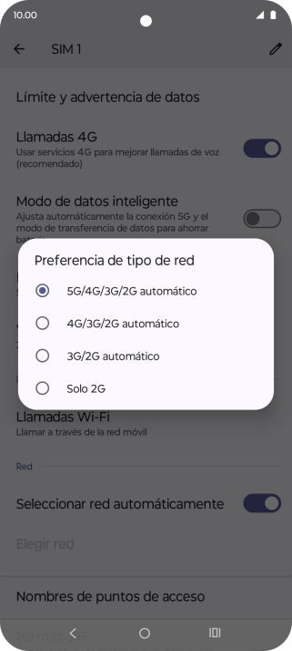 Pulsa el tipo de red deseado. Pulsa el tipo de red deseado.