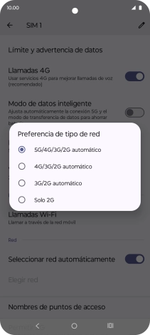Pulsa el tipo de red deseado. Pulsa el tipo de red deseado.