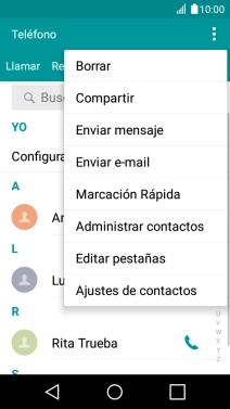 Pulsa Administrar contactos. Pulsa Administrar contactos.