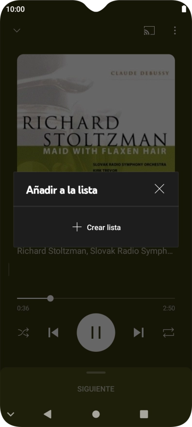 Pulsa Crear lista.