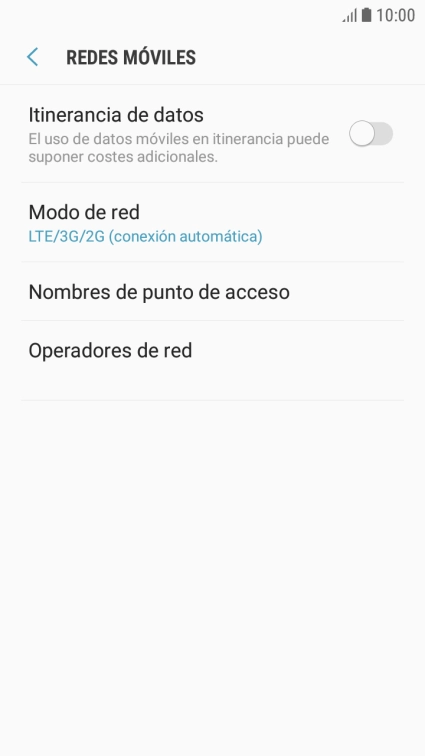Pulsa Nombres de punto de acceso.