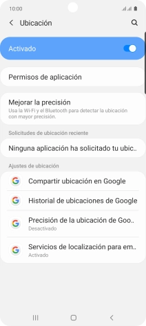 Pulsa Permisos de aplicación.
