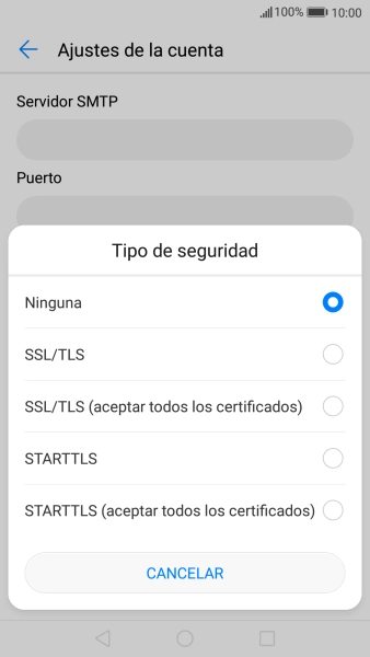 Pulsa Ninguna para desactivar la función.