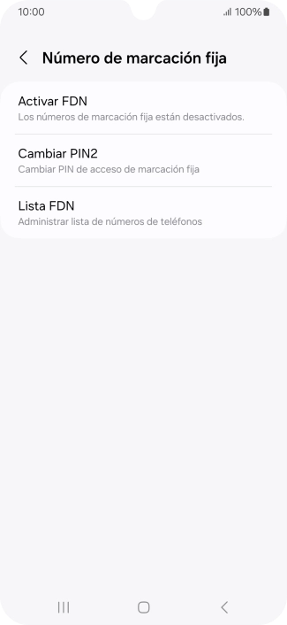 Pulsa Activar FDN.