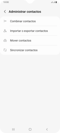 Pulsa Importar o exportar contactos. Pulsa Importar o exportar contactos.