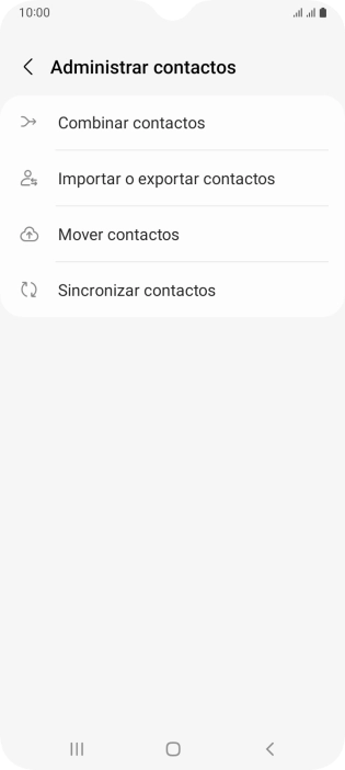 Pulsa Importar o exportar contactos. Pulsa Importar o exportar contactos.