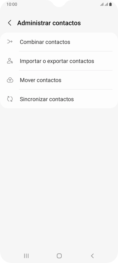 Pulsa Importar o exportar contactos. Pulsa Importar o exportar contactos.