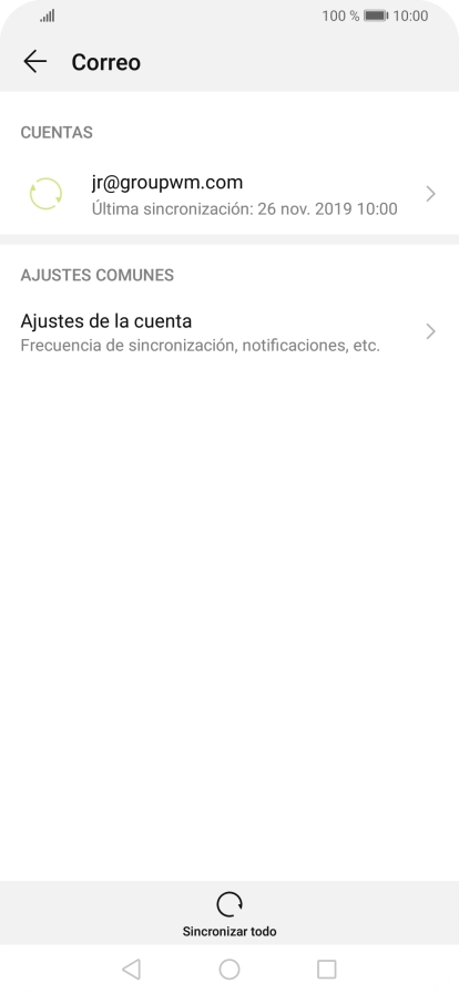 Pulsa Ajustes de la cuenta. Pulsa Ajustes de la cuenta.