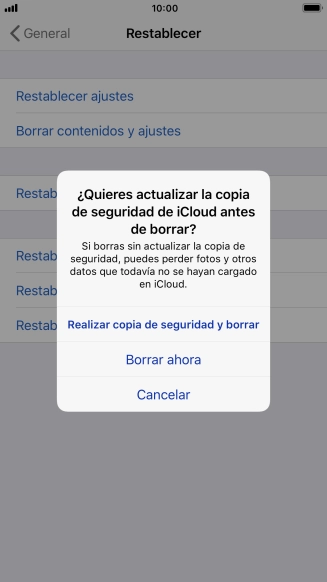 Pulsa el ajuste deseado. Pulsa el ajuste deseado.