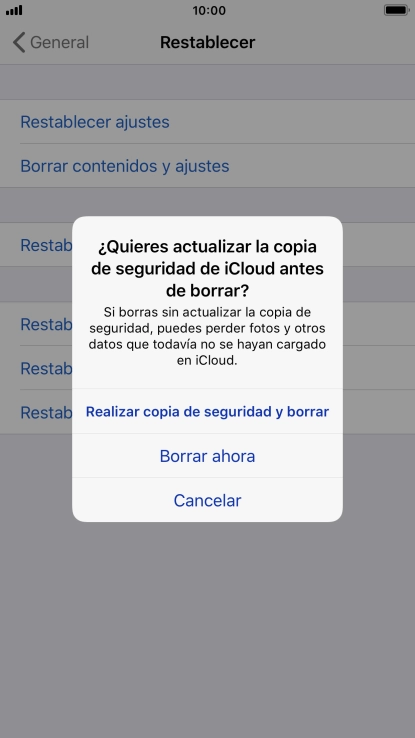Pulsa el ajuste deseado. Pulsa el ajuste deseado.