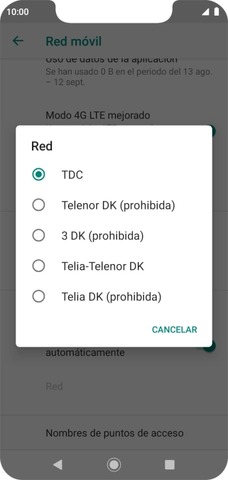 Pulsa la red deseada. Pulsa la red deseada.