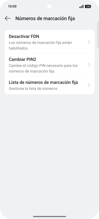 Pulsa Desactivar FDN. Pulsa Desactivar FDN.