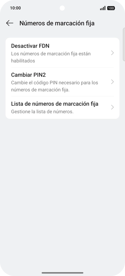 Pulsa Desactivar FDN. Pulsa Desactivar FDN.
