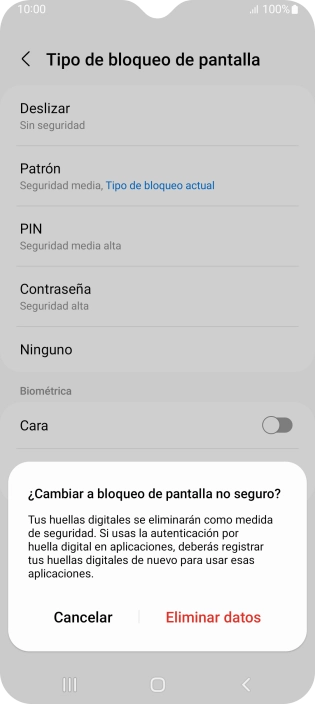 Pulsa Eliminar datos. Pulsa Eliminar datos.