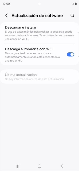 Pulsa Descargar e instalar. Si hay una versión de software nueva disponible, aparecerá ahora en la pantalla. Sigue las indicaciones de la pantalla para actualizar el software del teléfono. Pulsa Descargar e instalar. Si hay una versión de software nueva disponible, aparecerá ahora en la pantalla. Sigue las indicaciones de la pantalla para actualizar el software del teléfono.