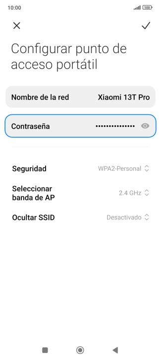 Pulsa Nombre de la red e introduce el nombre deseado de la conexión wifi