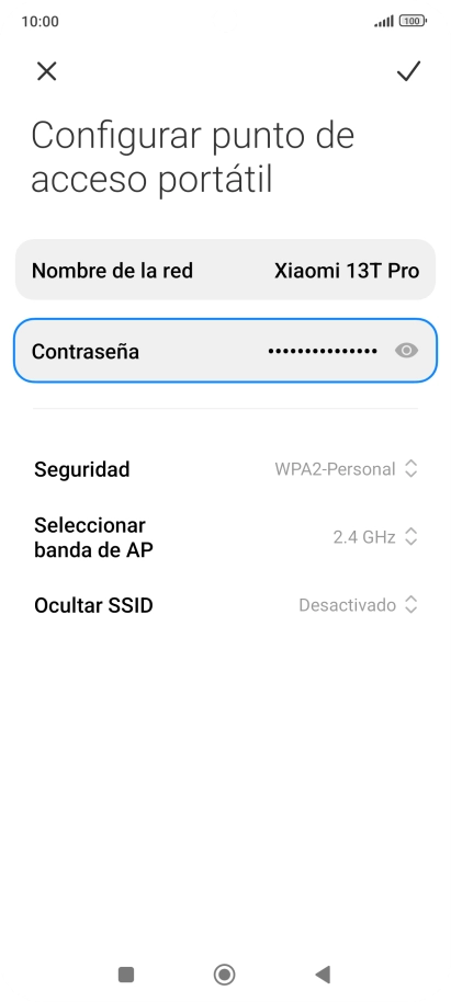 Pulsa Nombre de la red e introduce el nombre deseado de la conexión wifi