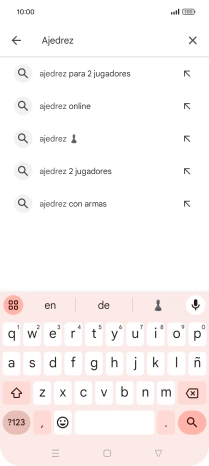 Introduce el nombre del tema o de la app y pulsa el icono de búsqueda. Introduce el nombre del tema o de la app y pulsa el icono de búsqueda.