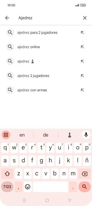 Introduce el nombre del tema o de la app y pulsa el icono de búsqueda. Introduce el nombre del tema o de la app y pulsa el icono de búsqueda.