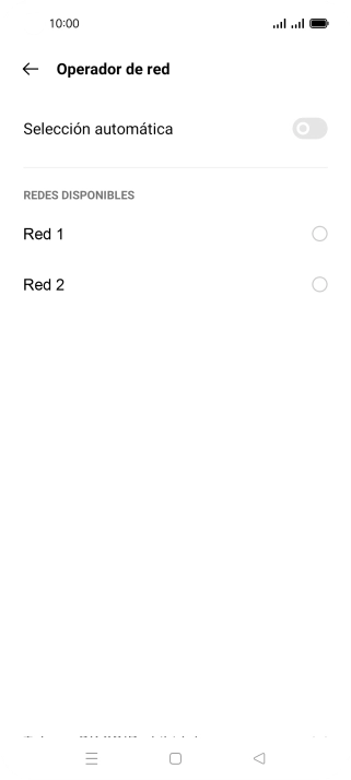 Pulsa la red deseada. Pulsa la red deseada.