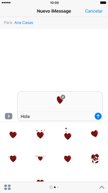 Pulsa el icono de envío cuando termines de escribir el iMessage. Pulsa el icono de envío cuando termines de escribir el iMessage.