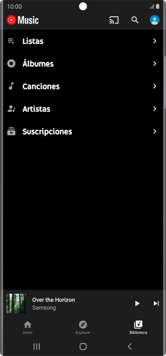 Pulsa una categoría y desplázate al archivo de música deseado. Pulsa una categoría y desplázate al archivo de música deseado.