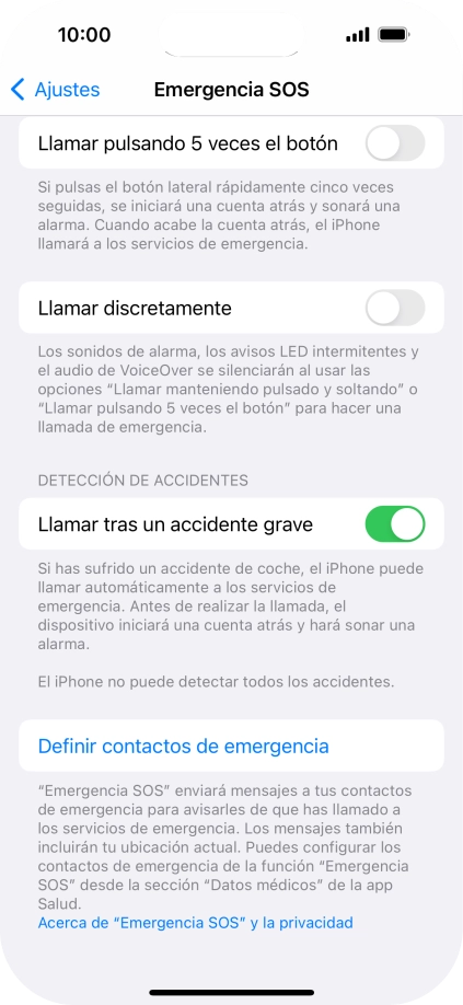 Pulsa el indicador junto a 