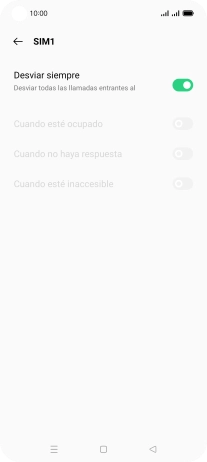 Pulsa el indicador junto al tipo de desvío deseado. Pulsa el indicador junto al tipo de desvío deseado.