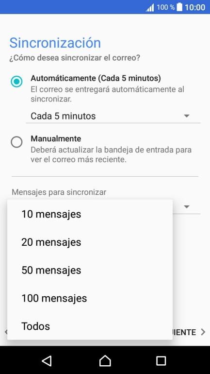 Pulsa el ajuste deseado. Pulsa el ajuste deseado.