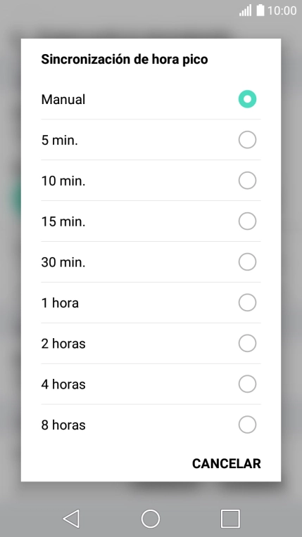 Pulsa el ajuste deseado. Pulsa el ajuste deseado.