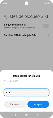 Introduce tu código PIN y pulsa Aceptar. Introduce tu código PIN y pulsa Aceptar.