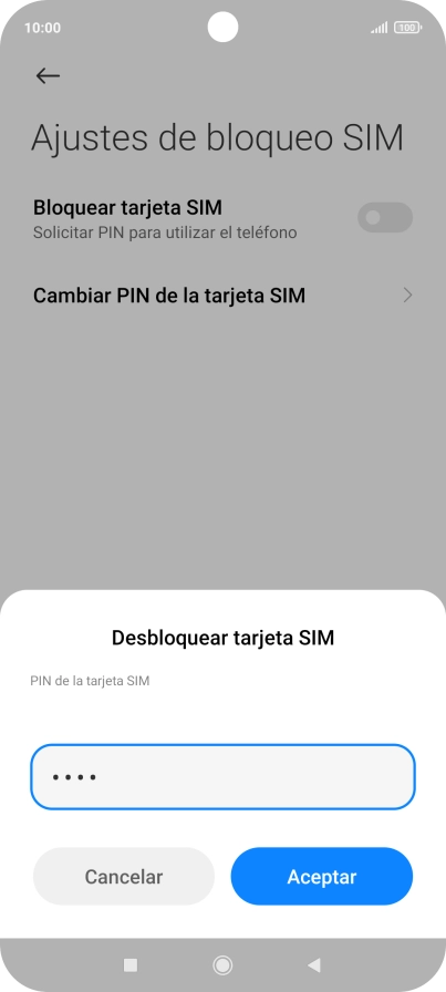 Introduce tu código PIN y pulsa Aceptar. Introduce tu código PIN y pulsa Aceptar.