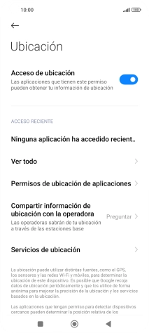Pulsa Permisos de ubicación de aplicaciones. Pulsa Permisos de ubicación de aplicaciones.