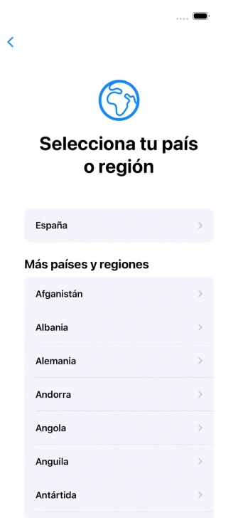 Pulsa el país o el área deseados. Pulsa el país o el área deseados.