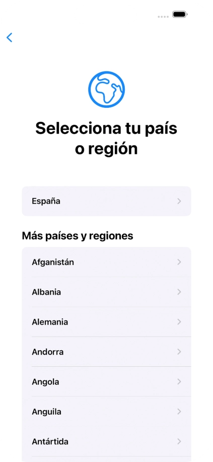 Pulsa el país o el área deseados. Pulsa el país o el área deseados.