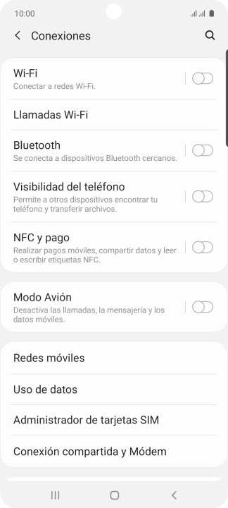 Pulsa Redes móviles. Pulsa Redes móviles.