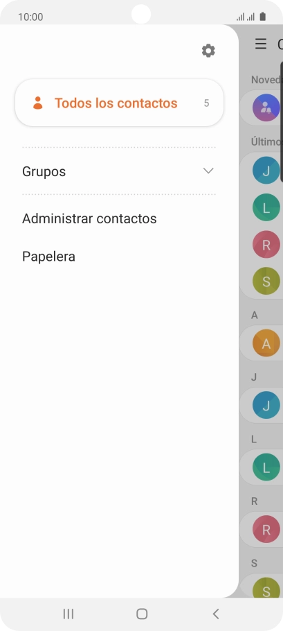 Pulsa Administrar contactos. Pulsa Administrar contactos.