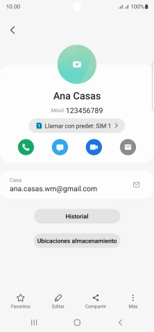 Pulsa Llamar con predet: (SIM).