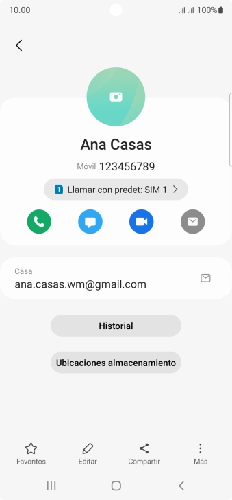 Pulsa Llamar con predet: (SIM).