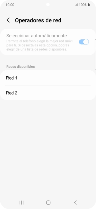 Pulsa la red deseada. Pulsa la red deseada.