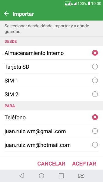 Pulsa la tarjeta SIM deseada.