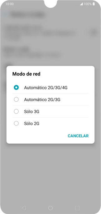 Pulsa el tipo de red deseado. Pulsa el tipo de red deseado.