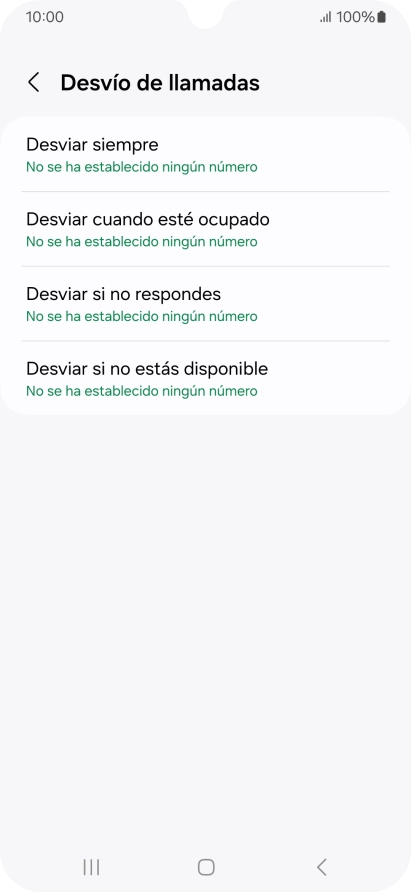 Pulsa el tipo de desvío deseado.