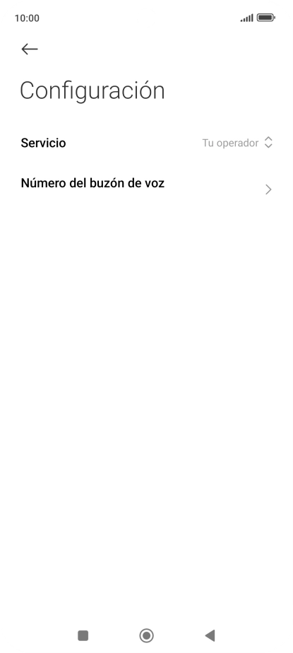 Pulsa Número del buzón de voz.