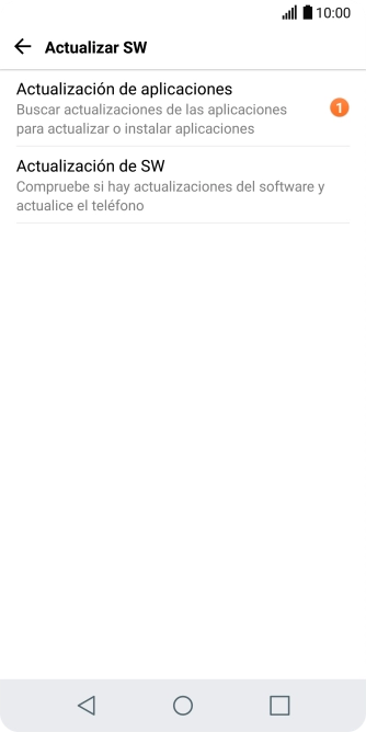 Pulsa Actualización de SW. Si hay una versión de software nueva disponible, aparecerá ahora en la pantalla. Sigue las indicaciones de la pantalla para actualizar el software del teléfono. Pulsa Actualización de SW. Si hay una versión de software nueva disponible, aparecerá ahora en la pantalla. Sigue las indicaciones de la pantalla para actualizar el software del teléfono.